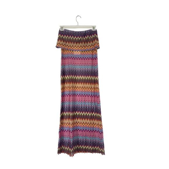 NWT Alexis Multicolor Chevron Knit Strapless Maxi Dress Size Medium - Picture 2 of 4
